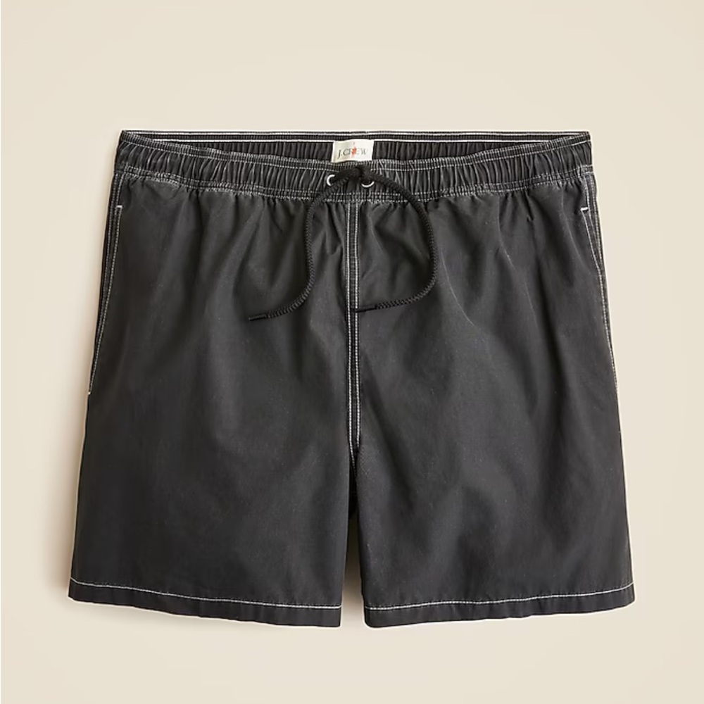 J.Crew 5" pigment-dyed swim trunk in black